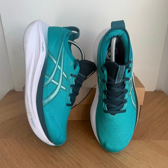 ASICS Gel Nimbus-27 Wave Teal/Saxon Green Men Sneakers- SZ 9.5 - Picture 15 of 16